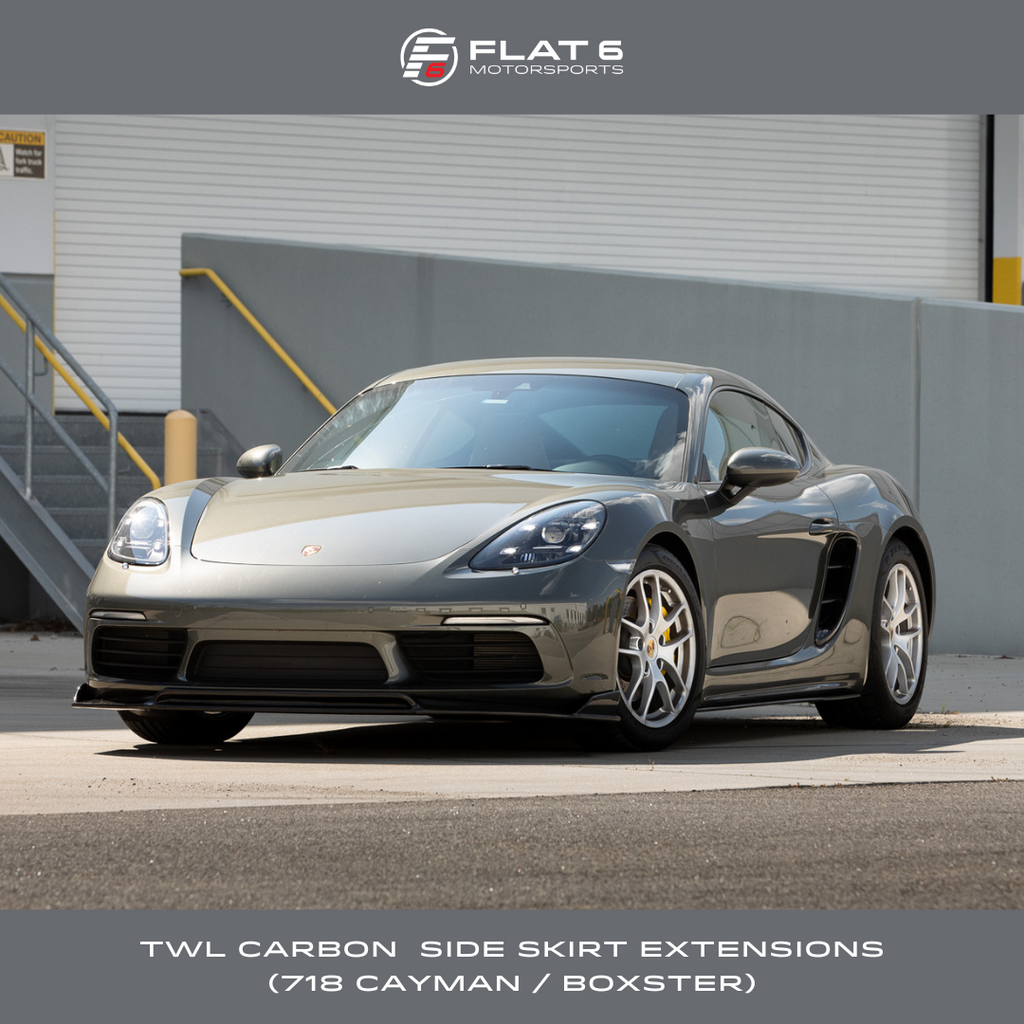 TWL Carbon - Carbon Fiber Side Skirt Extensions (Cayman / Boxster 718)