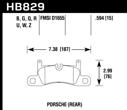 Hawk Street Performance Ceramic Rear Brake Pads (991.1 Carrera)