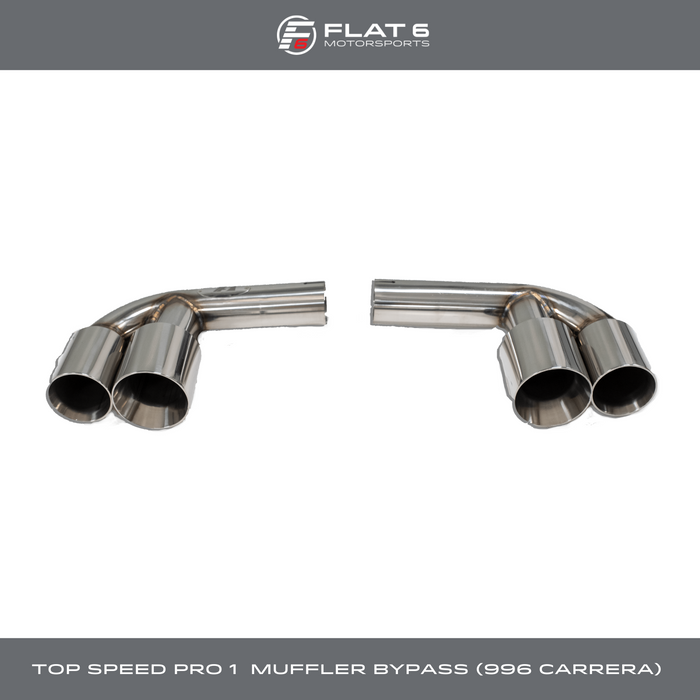 Top Speed Pro 1 Muffler Bypass Pipes w/ Quad Tips (996 Carrera / GT3)