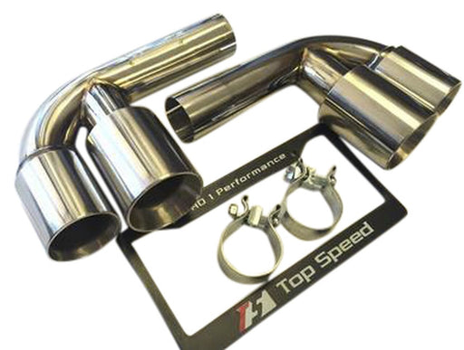 Top Speed Pro 1 Muffler Bypass Pipes w/ Quad Tips (996 Carrera / GT3)