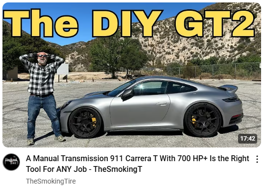 The Smoking Tire Reviews the 715HP  Flat 6 992 Carrera T