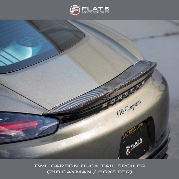 TWL Carbon - Carbon Fiber Duck Tail Spoiler (Cayman / Boxster 718)