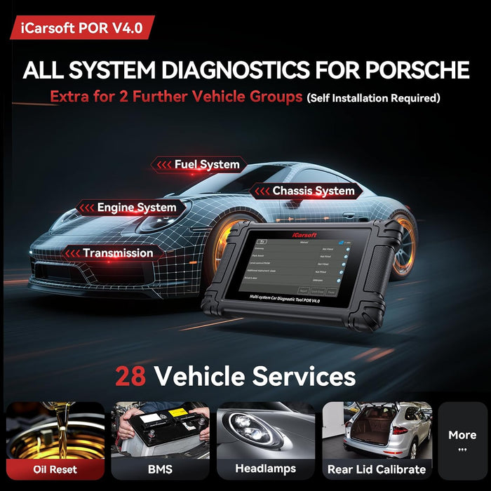 iCarsoft - POR V4.0 Oil Service Reset & Multi System Diagnostic Tool (Macan)
