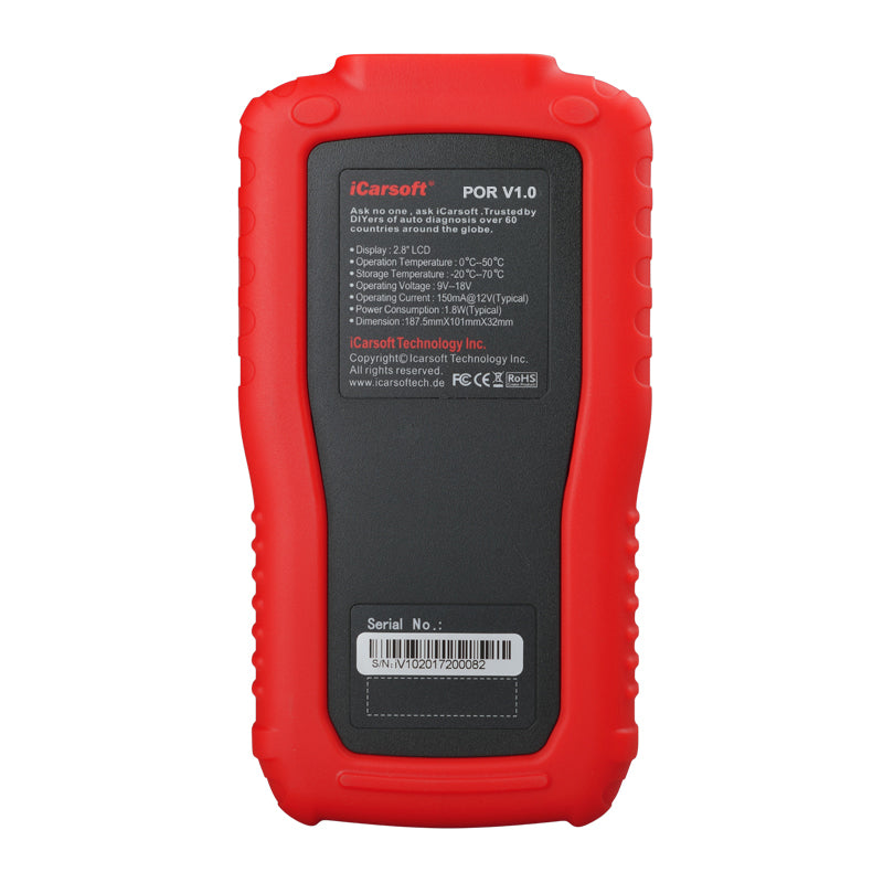 Máquina De Diagnosis ICarsoft POR V1.0 Para Porsche - Escáner OBD2 De Todos Los Sistemas, Reinicio De Aceite, Calibración SAS