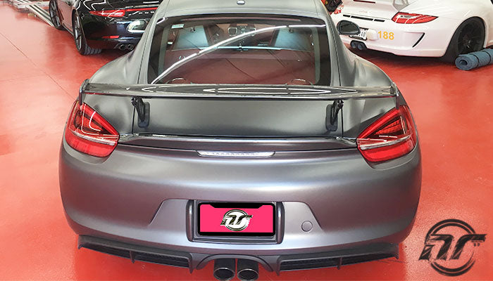 NR Auto - GT4 Rear Wing (981 Cayman / Boxster) - Flat 6 Motorsports - Porsche Aftermarket Specialists 