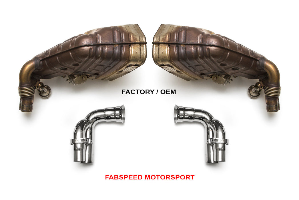 Fabspeed Side Muffler Bypass Pipes (991 GT3) - Flat 6 Motorsports - Porsche Aftermarket Specialists 