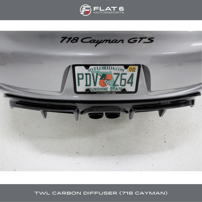 TWL Carbon - Carbon Fiber Rear Diffuser (718 Cayman & Boxster)