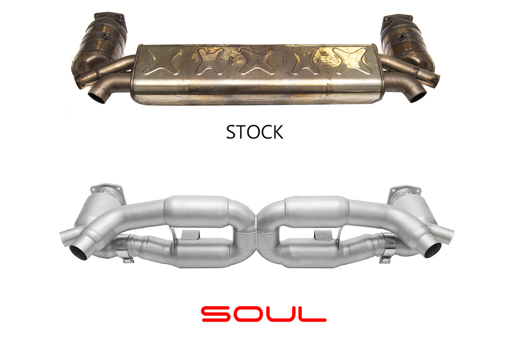 Soul Performance Products - Sport X-Pipe Exhaust System (991 Turbo) - Flat 6 Motorsports - Porsche Aftermarket Specialists 