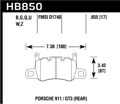 Hawk Street Performance Ceramic Rear Brake Pads (981 GT4)