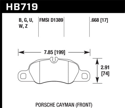 Hawk Street Performance Ceramic Front Brake Pads (981 Cayman / Boxster)