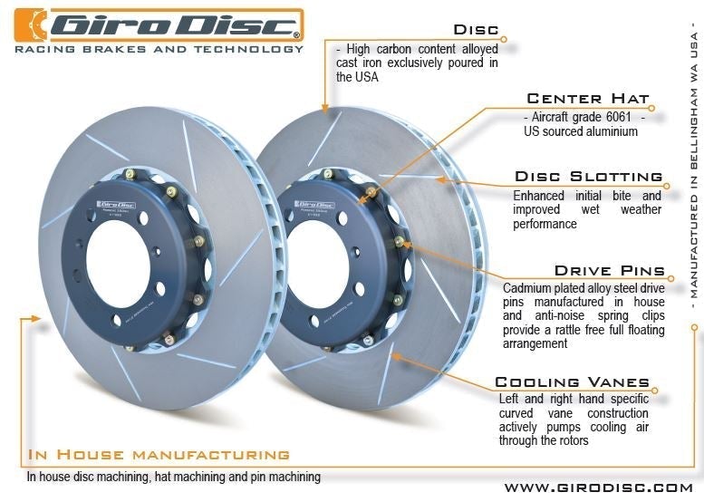 Girodisc 2-Piece OEM Replacement Front Rotor Set (997.2 GT3/RS)
